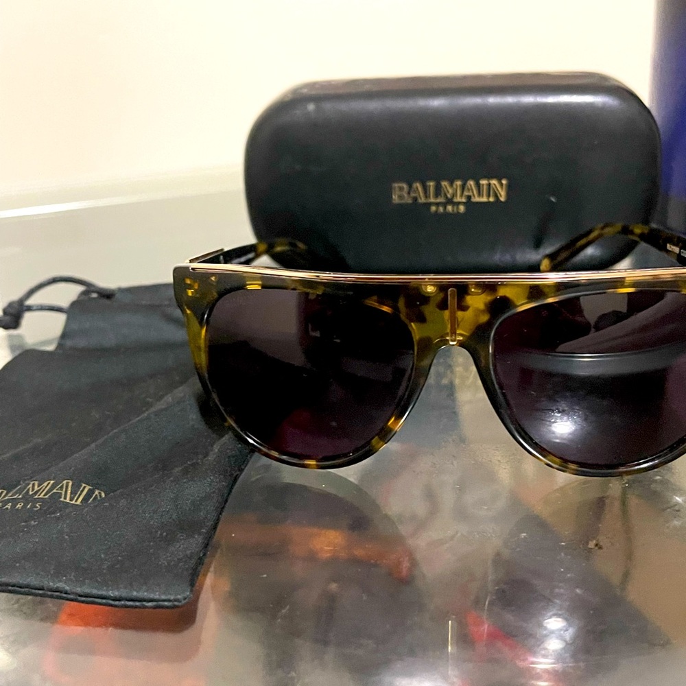 Balmain Tortoise Aviator Sunglasses